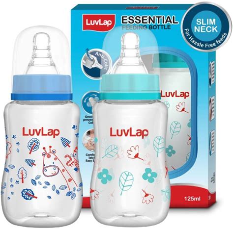 LuvLap Anti-Colic SlimRegular Neck Essential Baby Feeding Bottle Jungle ...