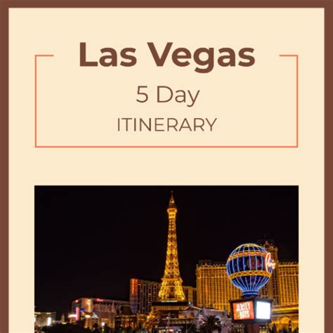 Free 5 Day Las Vegas Itinerary Template to Edit Online