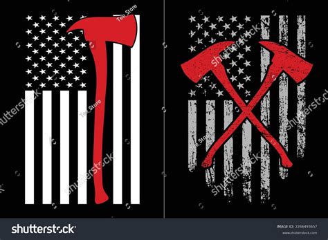 American Flag Firefighter Axe Design Stock Vector (Royalty Free) 2266493657 | Shutterstock