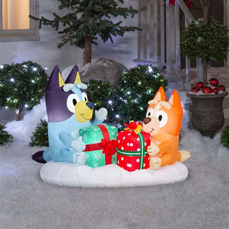 Airblown Bluey & Bingo Present Scene Inflatable 4ft | Bluey Christmas ...