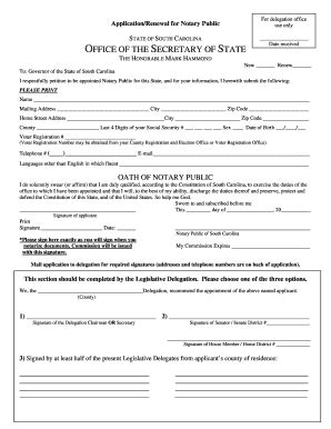 Notary Public Application And Renewal Instructions - Sos Sc - Fill and ...