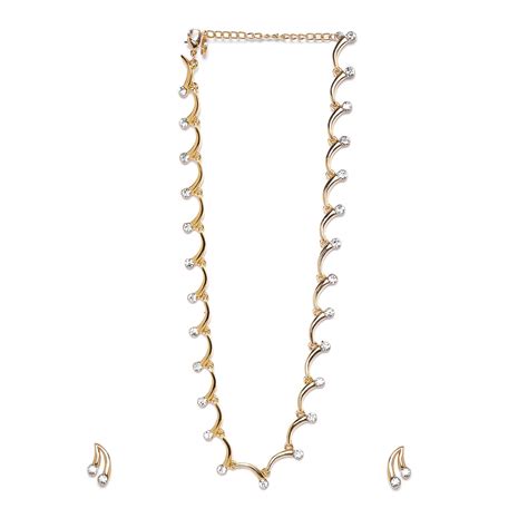 Buy Estele 24 Kt Gold Plated arclinked with Austrian Crystals Necklace ...