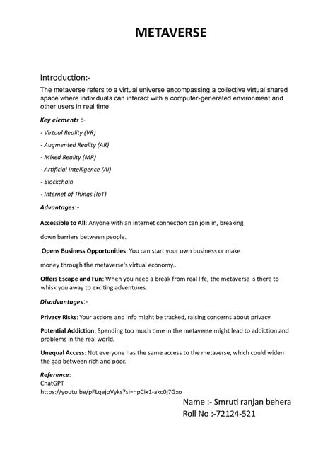 Seminar abstract - hywfvdgv - METAVERSE Introduction:- The metaverse ...
