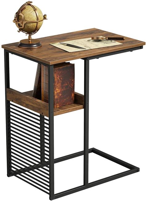 INDIAN DECOR. 38651 Sofa Side End Table, Side Table with Wooden Shelf ...