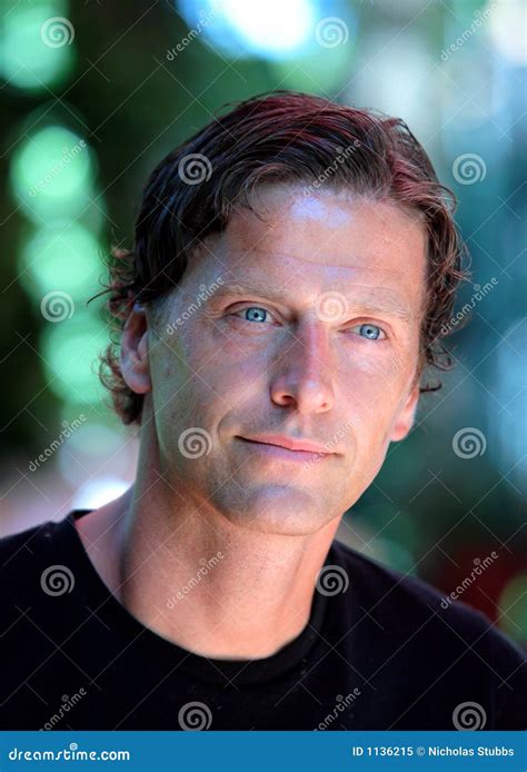 Head Shot of a Handsome Middle Aged Man Stock Image - Image of dark ...