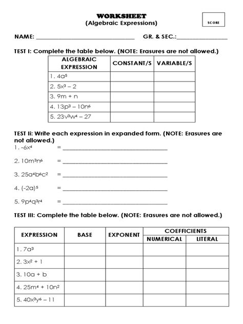 Image result for Polynomial Expressions Worksheet