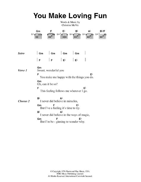 You Make Loving Fun by Fleetwood Mac Sheet Music for Guitar Chords ...