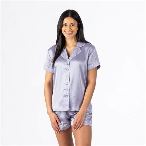 bb&b Sleep Lilac Satin Short Sleeve PJ Set