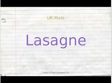 How to pronounce lasagne   YouTube