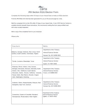 IRS Section 83(b) Election Form - S3.amazonaws.com - Fill and Sign ...