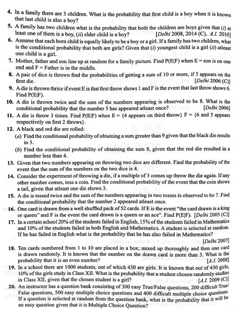 Image result for Probability Class 12 PDF
