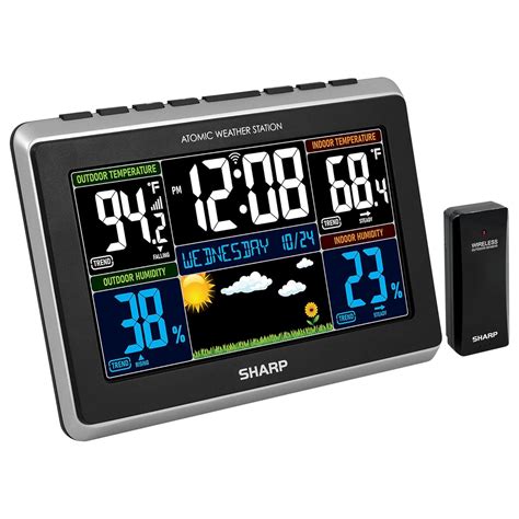 Sharp Weather Station with Easy to Read Color Display - Wireless Indoor ...