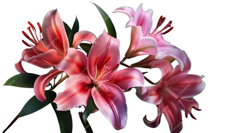 Premium Photo | Photo pink colors lily bouquet no background