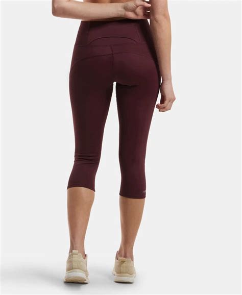 Buy Microfiber Elastane Slim Fit Capri with Back Waistband Pocket ...