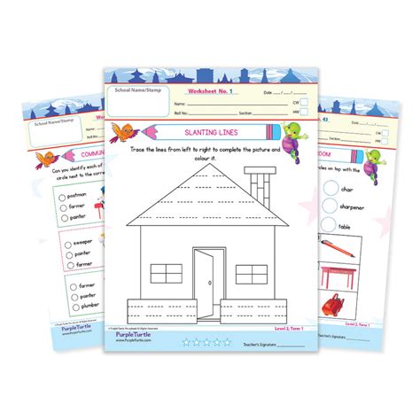 JoGenii|Purple-Turtle-Worksheets-for-LKG-Kids-(3-4-Years)|Purple Turtle