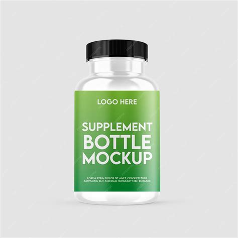 Plastic Supplement Bottle Mockup Psd