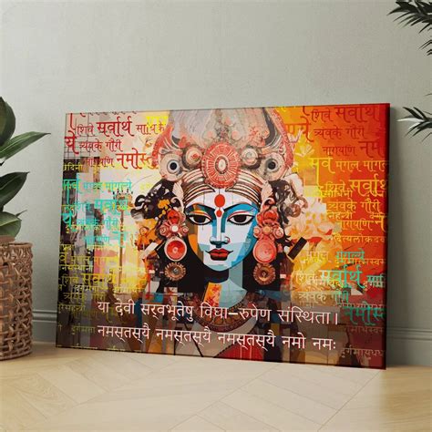 Mystic Elegance: Goddess Durga Art Piece Canvas Paintings for Home and ...
