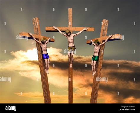 Jesus On The Cross With The Two Thieves