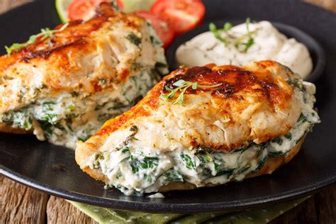 Spinach Stuffed Chicken Breasts - Keto Friendly Dish - LGCM