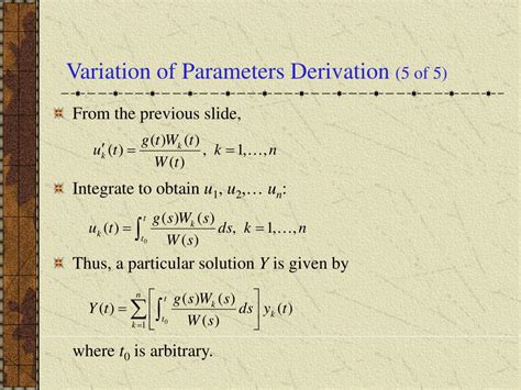 Image result for Variation of Parameters without W