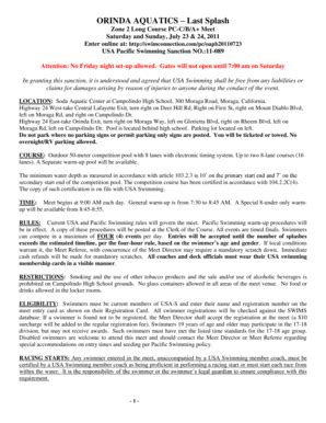 Fillable Online Orinda Meet Sheet - TeamUnify Fax Email Print - pdfFiller