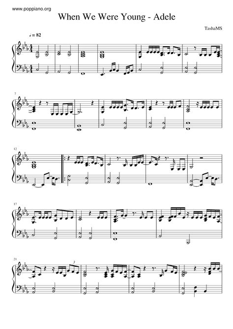 Adele-When We Were Young Sheet Music pdf, -ホエン・ウィー・ワー・ヤング 악보 - Free Score Download ★