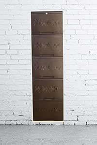 Shoe Locker 21 5 Door Coffee White Metal Shoe Rack (10 Pairs of Shoes ...