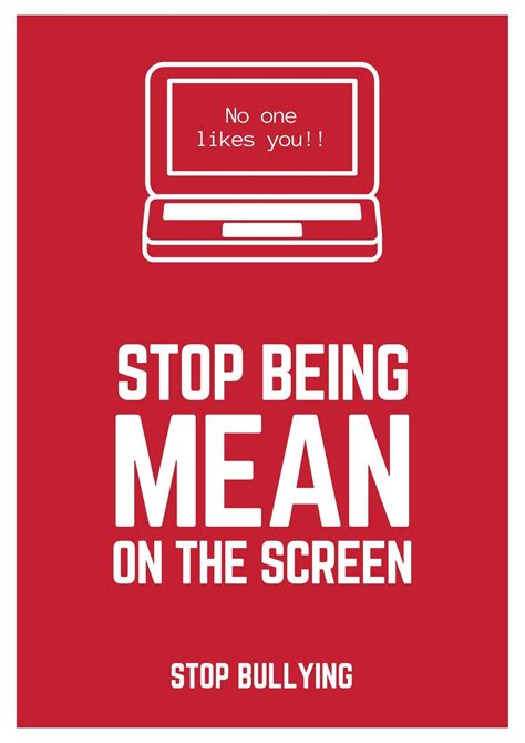 Stop Cyber Bullying Poster Ideas Free Anti Bullying Posters For