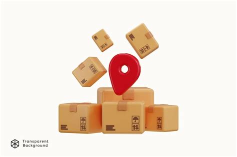 Pacotes de entrega com ícone de pin de localização conceito de ...