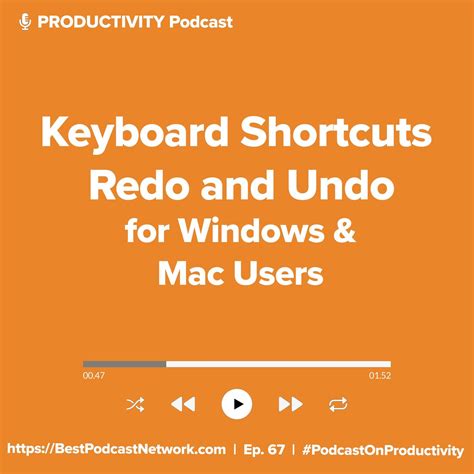 PRODUCTIVITY - Keyboard Shortcuts Redo and Undo for Windows and Mac Users