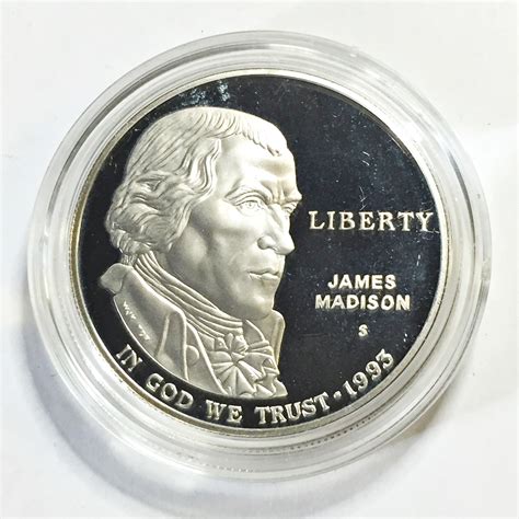 1993-S Proof Bill of Rights/James Madison Commemorative Silver Dollar ...