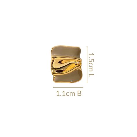 Jewellery Online - Premium Gold Embossed Studs Beige | Nestasia