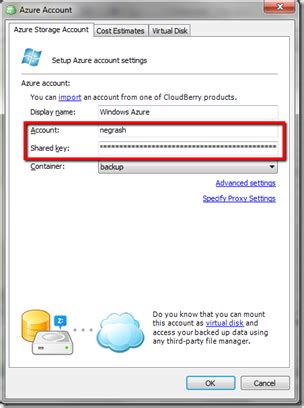 Setup CloudBerry Backup with Windows Azure