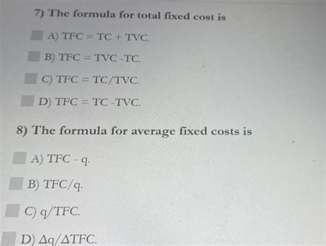 Image result for Total Fixed Cost Formula