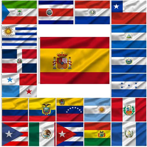 3 Spanish Speaking Countries Flags