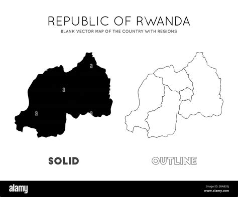 Rwanda map. Blank vector map of the country with regions. Borders of Rwanda for your infographic ...