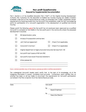 Fillable Online Appendix E: Nonprofit Questionnaire Fax Email Print ...