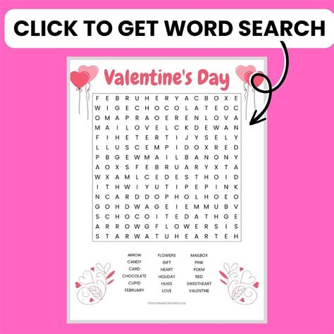 Printable Valentine Word Search Puzzles Valentine's Day Word Search