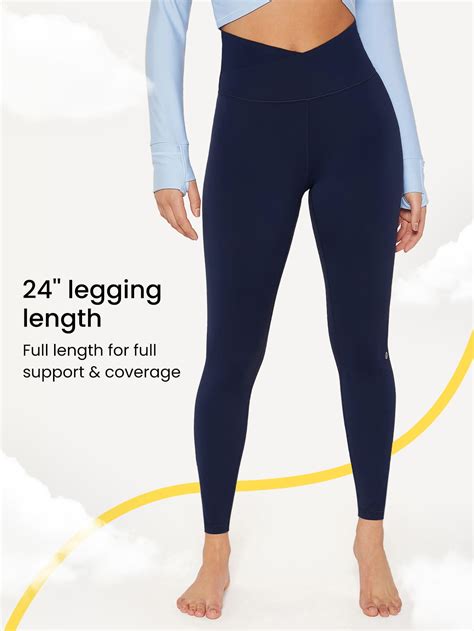 GLOWMODE 24" FeatherFit™ Crossover Yoga Leggings Buttery Soft High ...