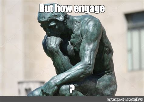 Create meme "Z, thinking man, erstellt FFT plaster sculpture ...