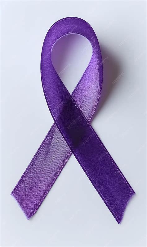 Premium Photo | Purple ribbon on purple background Cancer awareness concept