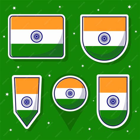 Premium Vector | India national flag cartoon vector icon mascot bundle packs south asia country ...