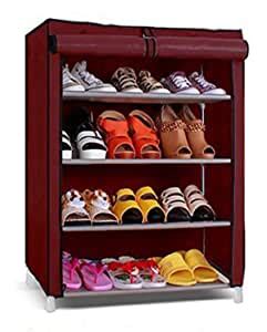House of Quirk 4-5 Layer Shoe Rack Organizer - Maroon : Amazon.in: Home ...