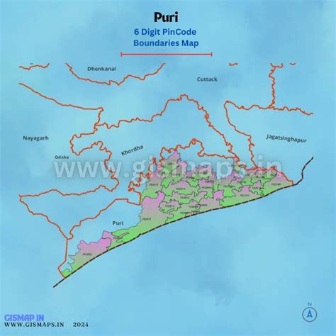 Puri Pincode Boundaries Map (Odisha)