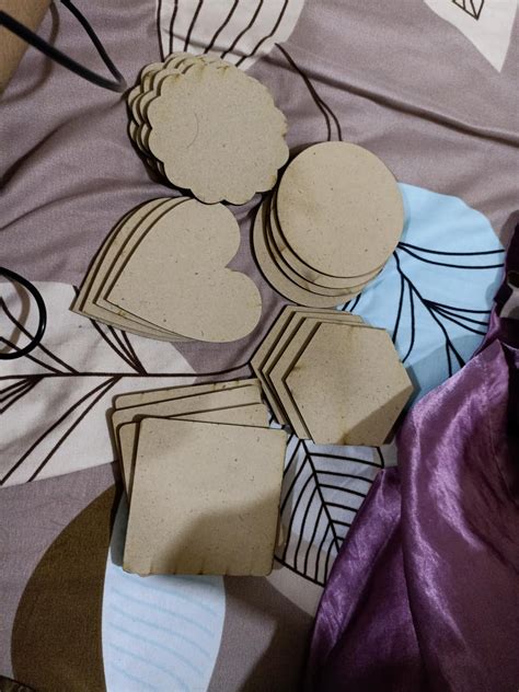 Alvika - DIY Coasters - MDF Plain Wooden Coasters in Mixed Shapes ...