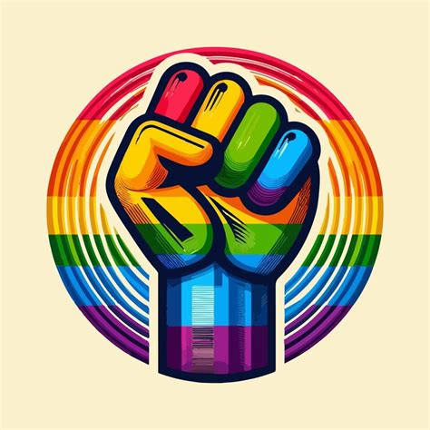 Colorful fist symbol for international human rights day with rainbow ...