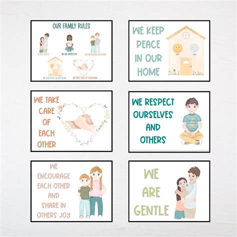 Family Rules | Kids | Kids Behaviors | Digital Download | Kids Wall Art ...