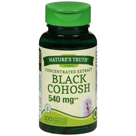 Nature’s Truth Concentrated Extract Black Cohosh 540 mg Herbal Supplement Quick Release Capsules ...
