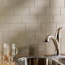 Glass Peel And Stick Backsplash by Aspect 3 Quot X6 Quot Glass Backsplash Tile In Putty Glass Peel And Stick Backsplash