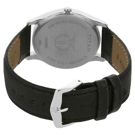 Buy Online Titan Quartz Analog with Day and Date Black Dial Leather ...